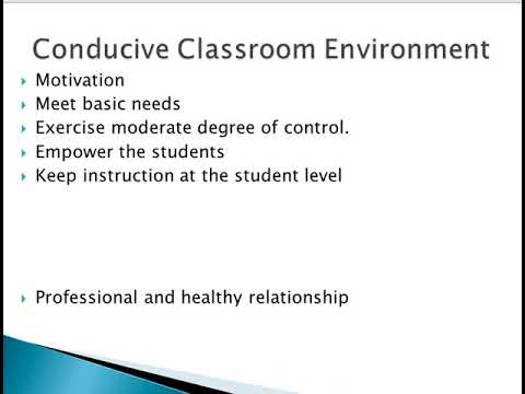 what is the meaning of conducive learning environment