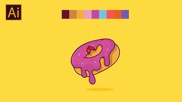 Adobe illustrator Tutorial - How to draw donut illustration