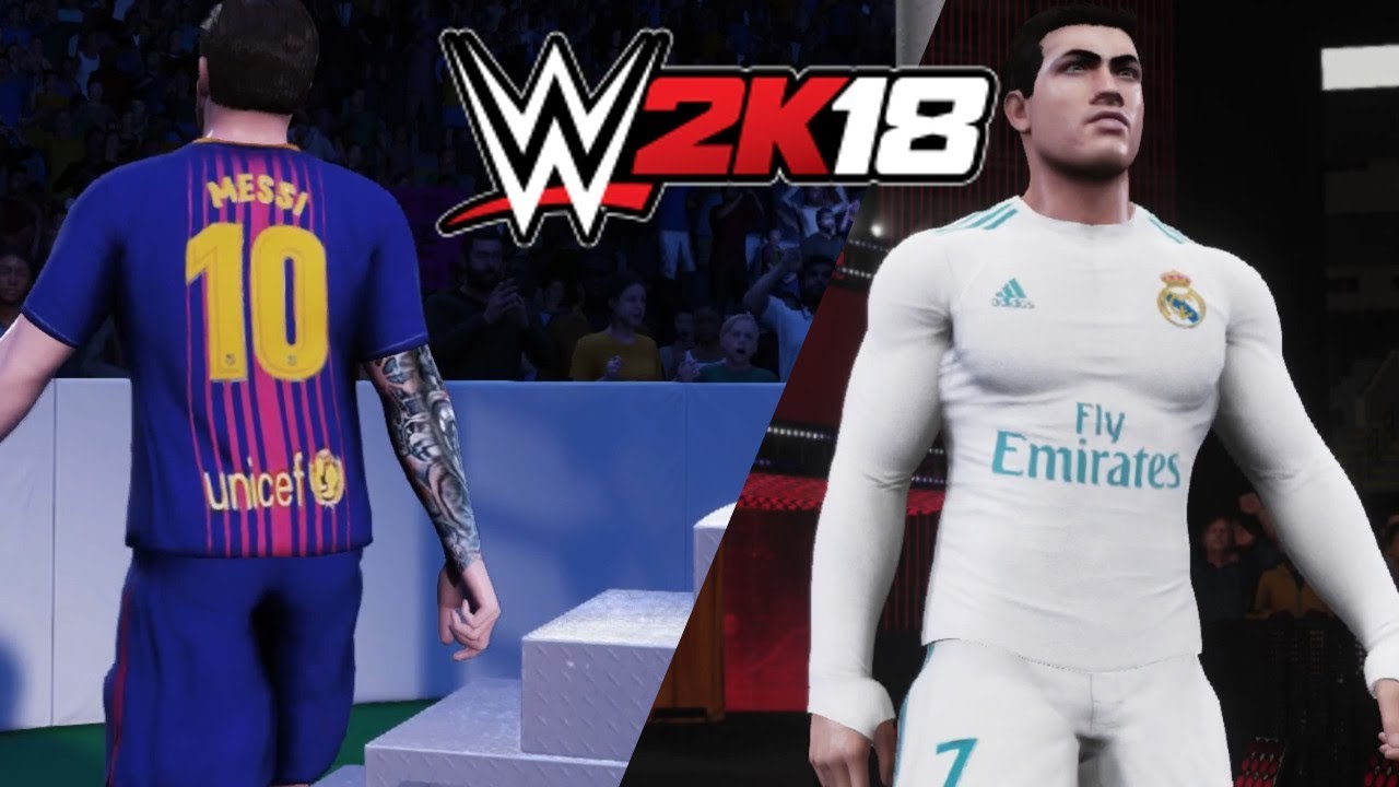 Messi vs Ronaldo WWE 2K18 Extreme Rules Fight - YouTube