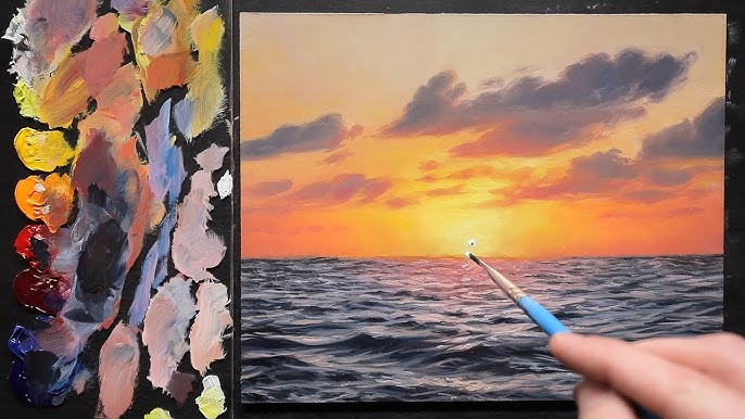 Acrylic Painting: How to Paint Realistic Water: Ocean Painting, Yvette Lab