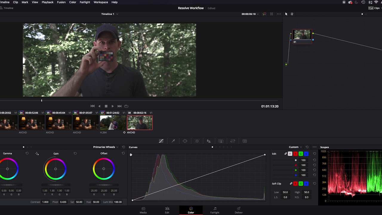 Davinci Resolve 15 Color grading Workflow - Grading SLog and flat footage