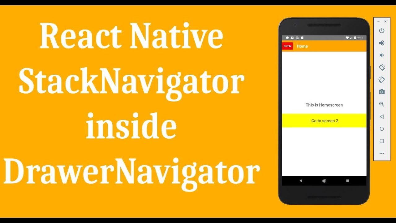 Stacknavigator Insie Drawernavigator - React Native Nested Navigation  Tutorial - Youtube
