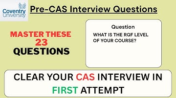 Coventry University UK Pre Cas Interview | Must Know Questions 2025