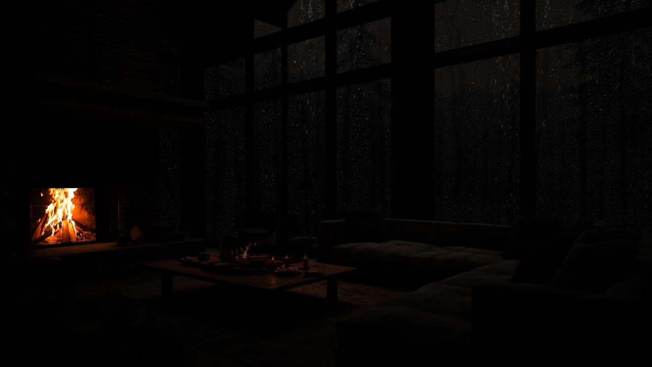 No Ads, Rainy Night in Cozy Forest 🌧️🔥Fire Crackles & Gentle Rain for Deep Sleep, Relaxation & Focus