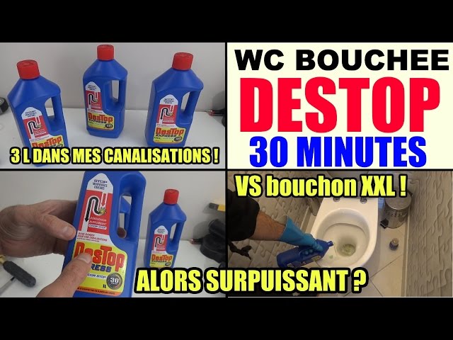 wc bouché destop express test toilette deboucher canalisation wc lavabos  douche baignoire évier 