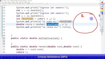 Metodo return que devuelve un numero suma resta multiplicacion y division en JAVA PARTE 4/4