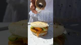 Japanese Rice Burger With Crispy Chickn