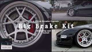 300zx Big Brake Kit Install [DIY 18z 6 Piston Brembo Calipers]