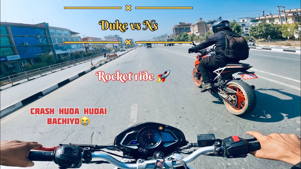 Rocket ride 😱with duke 250//nearly crash😭//Duke vs Ns