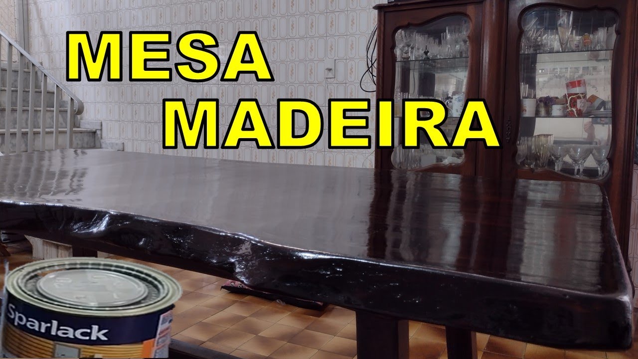 COMO REFORMAR MESA DE MADEIRA, restauração tampo de mesa RÚSTICA, passo ...