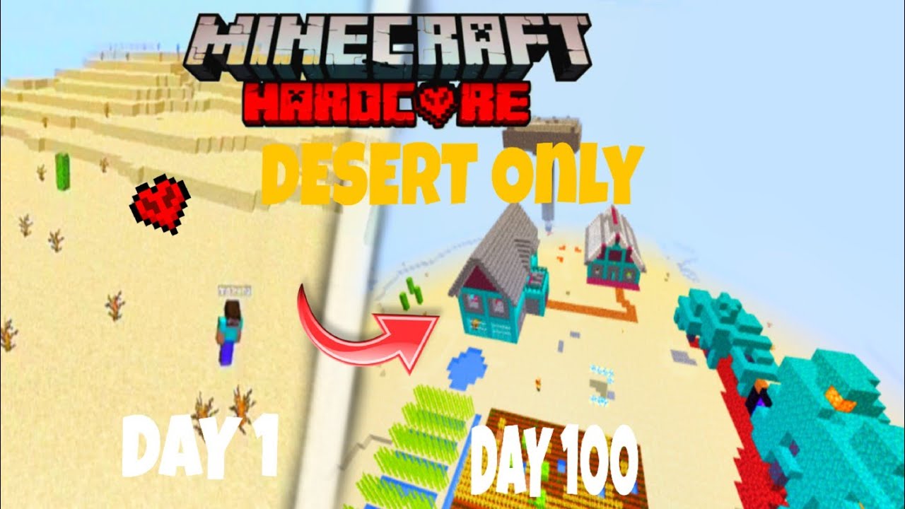 I Survived 100 Days in Desert Only World in Minecraft Hardcore in ...