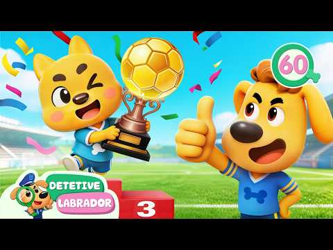 [4K] Grande Jogo de Futebol ⚽  O Diário de Crescimento do Dododo Detetive Labrador🔍Desenhos Infantis