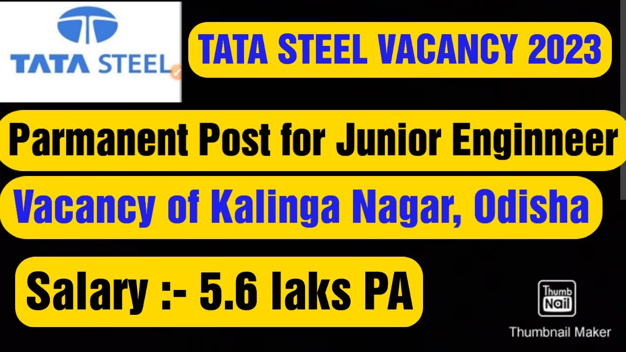 TATA STEEL JUNIOR ENGINEER VACANCY 2023 // Mechanical / electrical