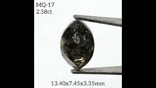 MQ-17-SQ Salt and Pepper marquise Diamond #diamondengagementring #ring #diamondweddingring #jewelry
