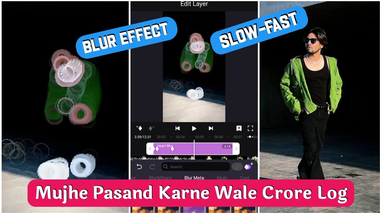 Mujhe Pasand Karne Wale Crore Log Hai Bhai Reels Editing Blur effect + light effect + Slow