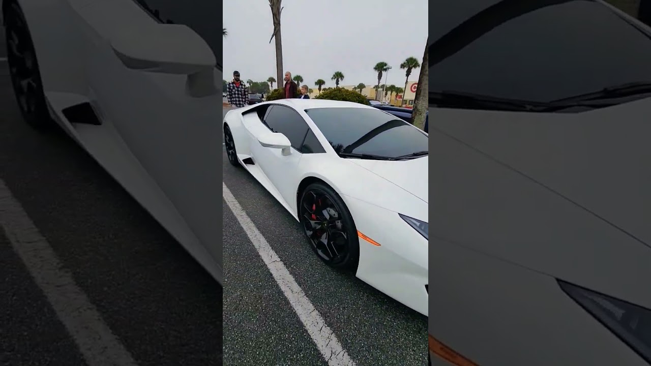White Lamborghini Huracan seen today at 