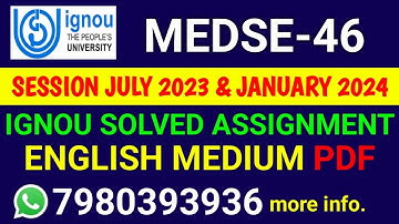 MEDSE 46 Solved Assignment 2023-24 English, MEDSE 46 Solved Assignment 23-24, MEDSE-46 Assignment
