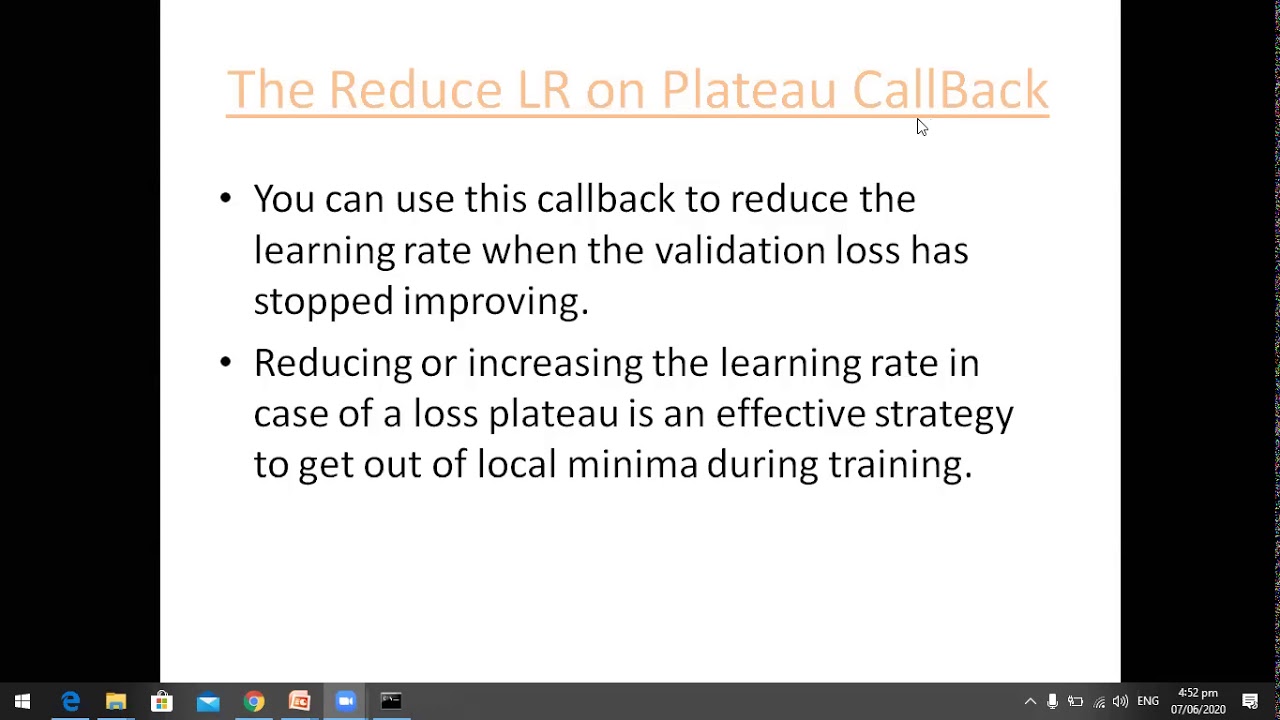 2. Functional API - Reduce LR on Plateu Callback - YouTube