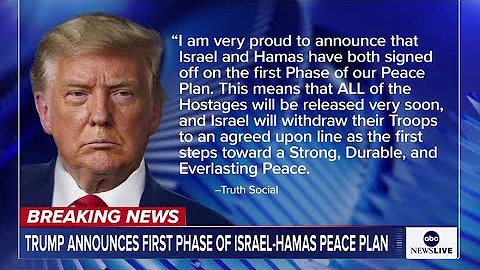 LIVE: Israel and Hamas agree to first phase of peace deal, President Trump announces