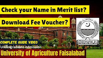 How to check name in merit list | University of Agriculture Faisalabad UAF