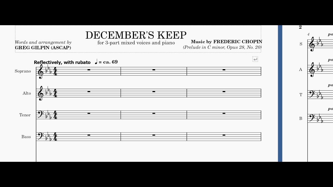 December's Keep  - All voices (SATB)