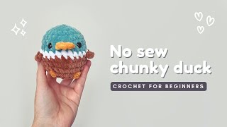 No-sew chunky Duck crochet tutorial for beginners!