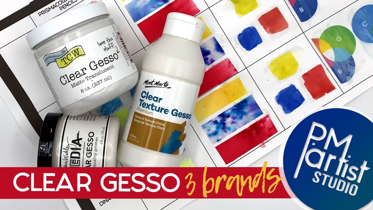 CLEAR GESSO  3 BRAND Comparison for Mixed Media 