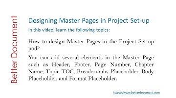 Creating Master Pages in Project Set-up in RoboHelp 11 | Technical Writing Course
