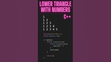 Lower Triangle with Numbers Pattern in c++ | check description