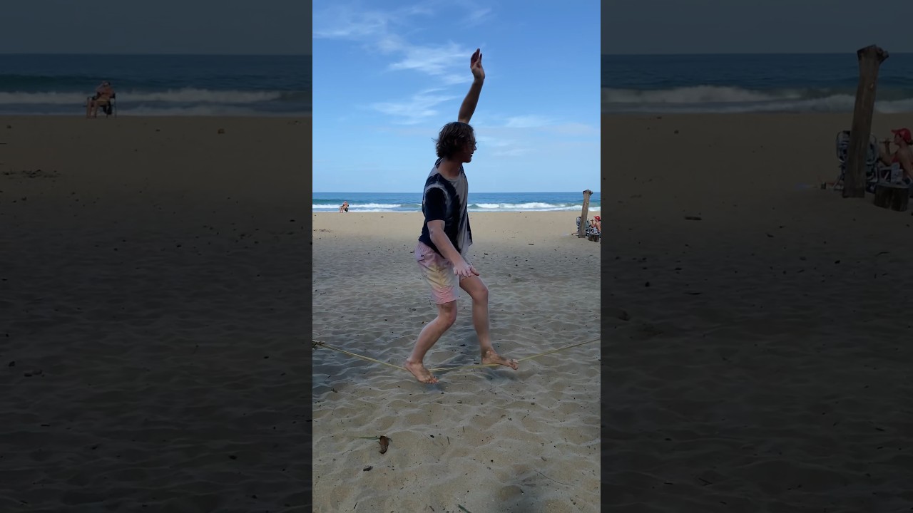 Slacklining on a beach in Costa Rica! 
