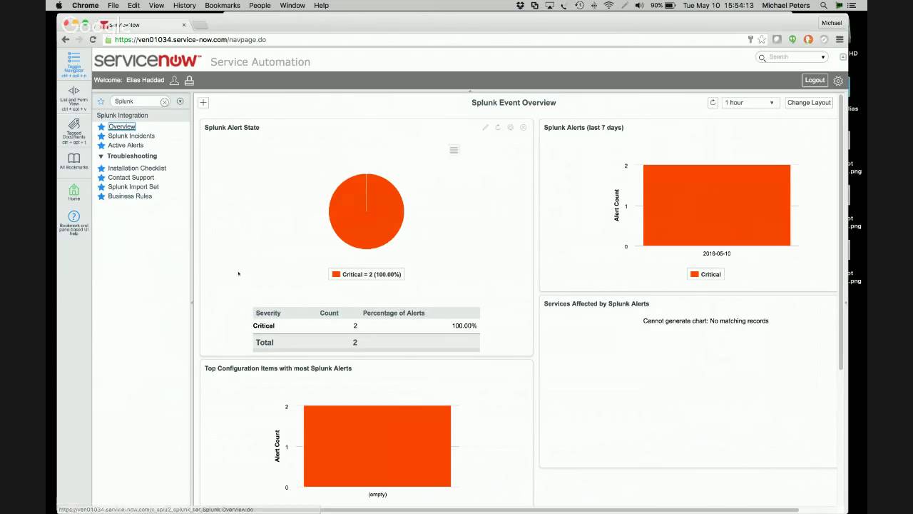 ServiceNow SPLUNK app demo 1 - YouTube