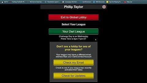 How to Access the DartConnect League Online Match Lobby