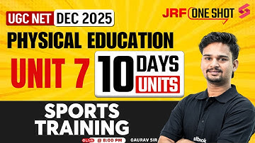 UGC NET Physical Education Unit 7 | Sports training UGC NET By Gaurav Sir | UGC NET Dec 2025