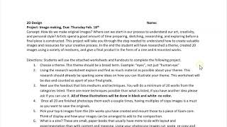 Project Sheet Explanation