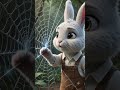 Bibi Touched the Unbreakable Spider Web 🕸️✨  #shorts  #3danimation  #cutebunny