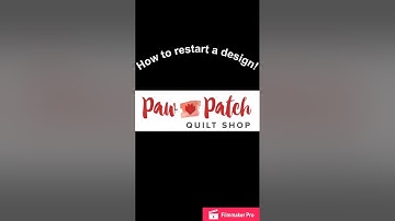 Restarting your design on a ProStitcher.