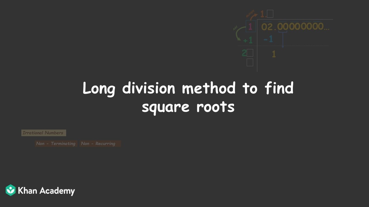 Irrational numbers using long division | Real Numbers | Class 9 TG | Mathematics | Khan Academy