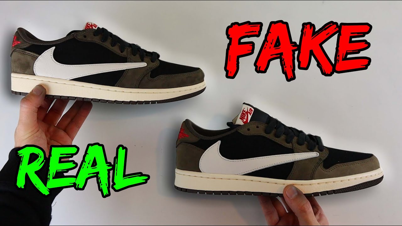 REAL VS FAKE! NIKE X TRAVIS JORDAN 1 OG LOW SNEAKER COMPARISON! - YouTube