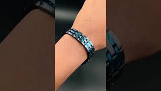 ZIVOM Blue Black Stainless Steel Magnet Health Therapy Bio Energy Bracelet