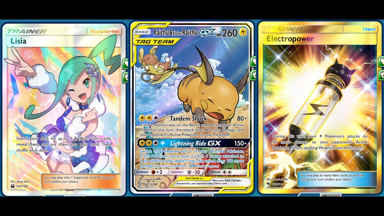 Raichu GX Official Pokemon Cards - GX, VMAX, EX or V