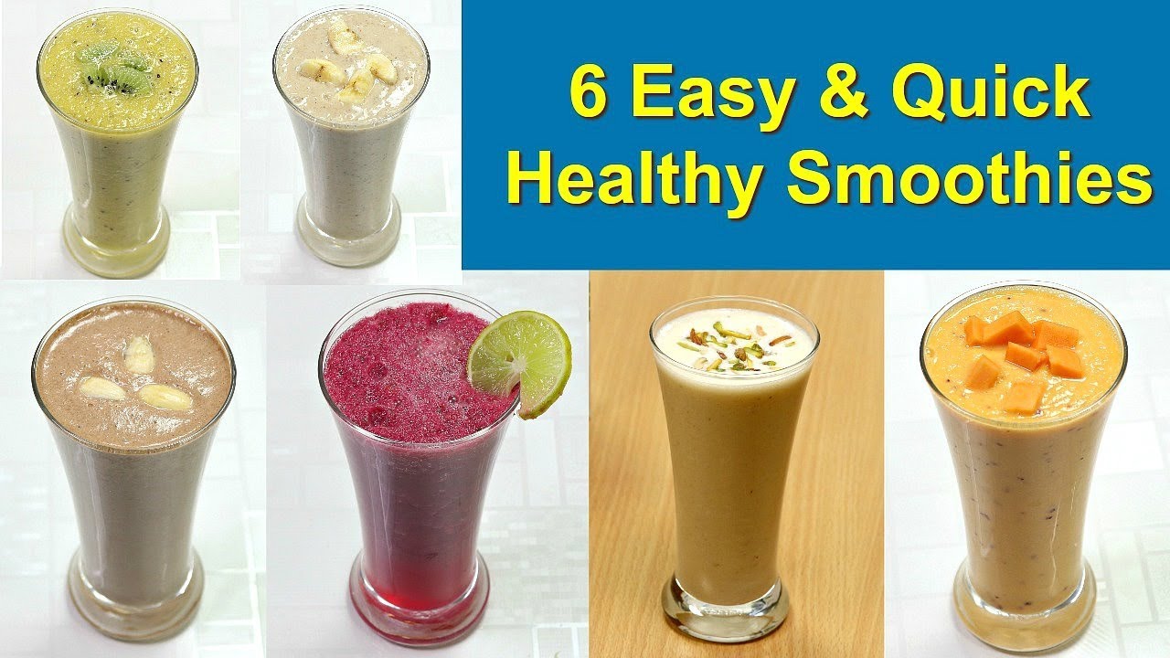 ६ तरीके के हेल्दी स्मूदीज़ मिनटों में बनाए | 6 Healthy Smoothies Recipe | Smoothies | KabitasKitchen | Kabita Singh | Kabita