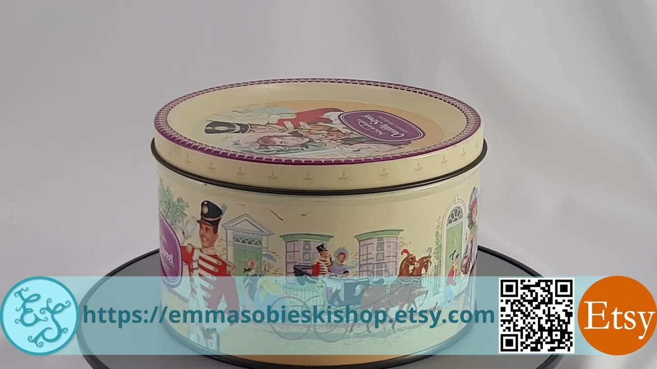 Vintage Round Mackintosh Quality Street Tin with Soldier and Sweetheart Scene