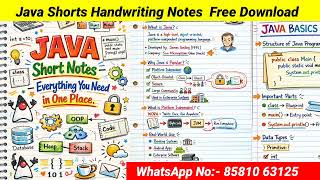 java full course notes pdf | java handwritten notes | java full course in hindi with notes
