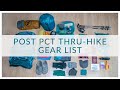 POST PCT THRU-HIKE GEAR LIST