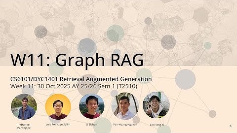 11: Graph RAG – Retrieval Augmented Generation (CS6101 WING.NUS)