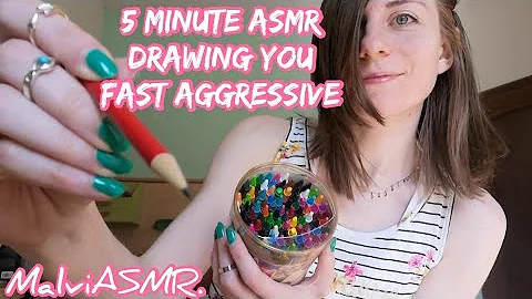 | 5 minute ASMR | 🎨🖍️ Sketching and Drawing you / Fast Aggressive