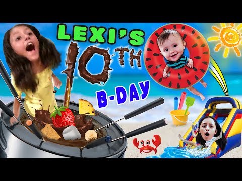 Lexi's 10th Birthday Party! FONDUE POOL CELEBRATION FUNnel V Fam Vlog w  Presents Haul