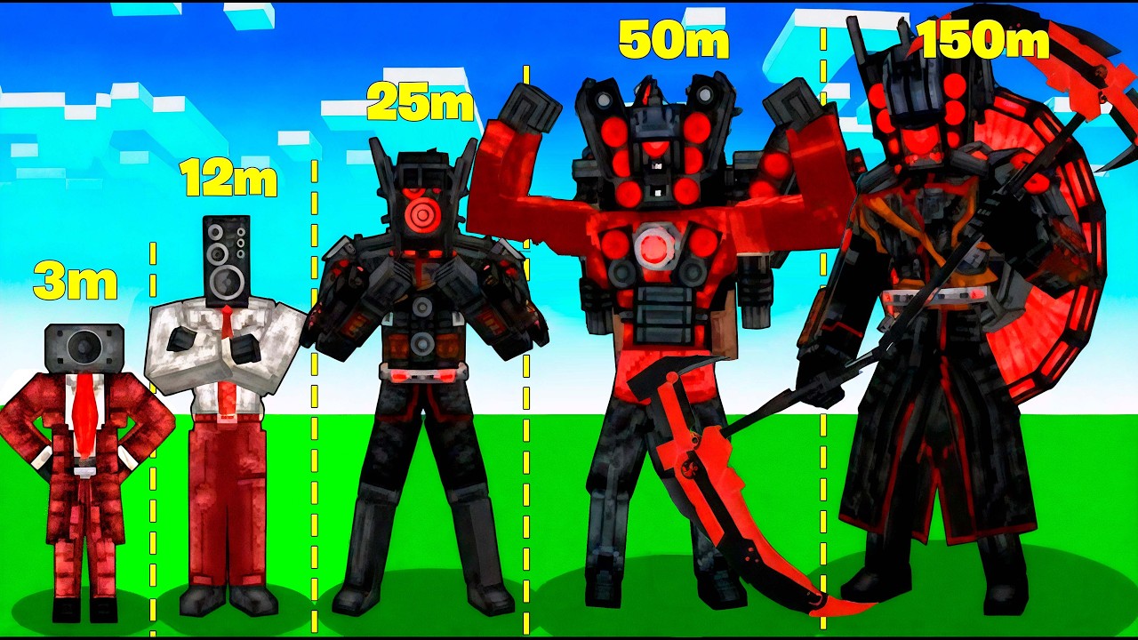 EVOLUCION SPEAKERMAN COMPARACION DE TAMAÑO - Minecraft Skibidi Toilet