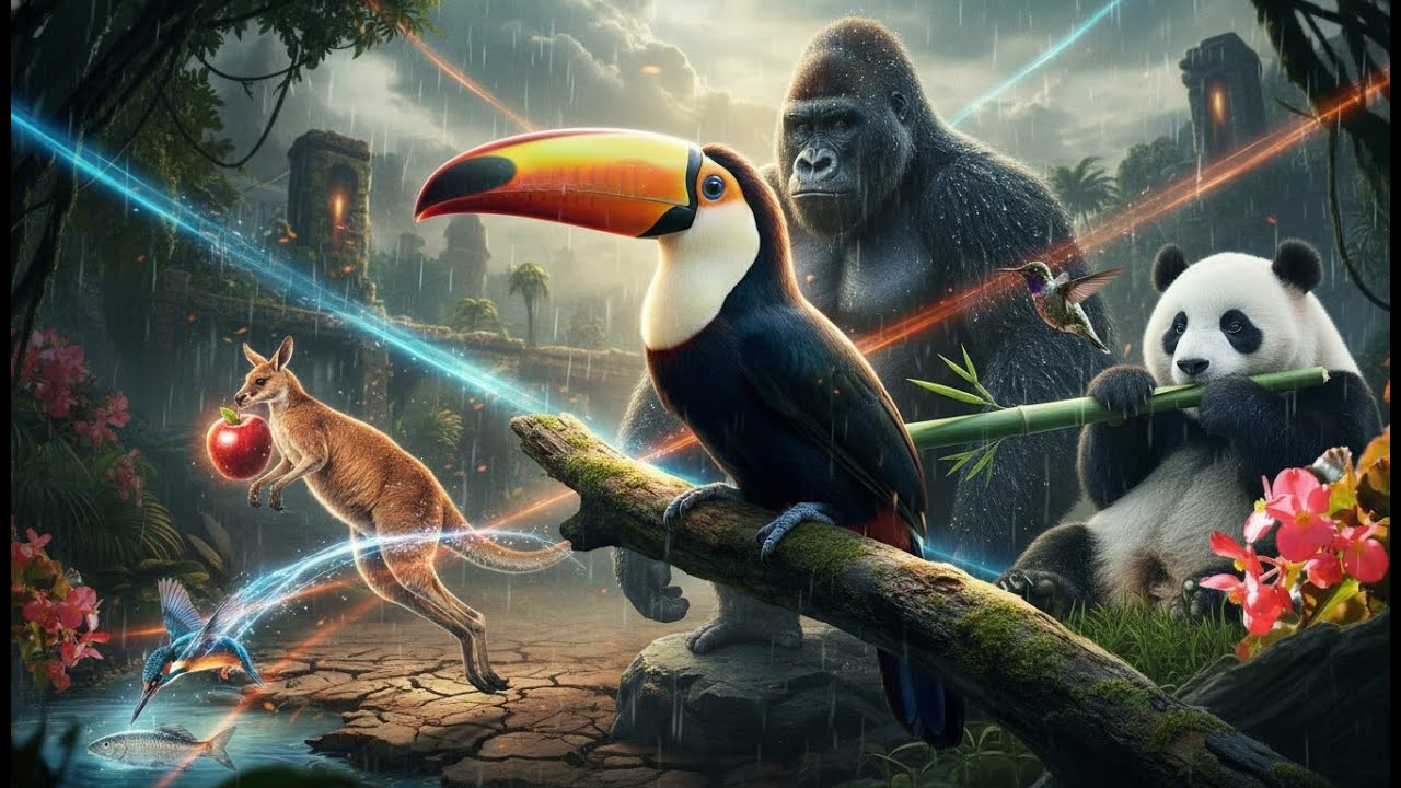 The Animal Kingdom Cute Farm Animals | Toucan, Gorilla, Panda, Kangaroo, Hummingbird | EP 4