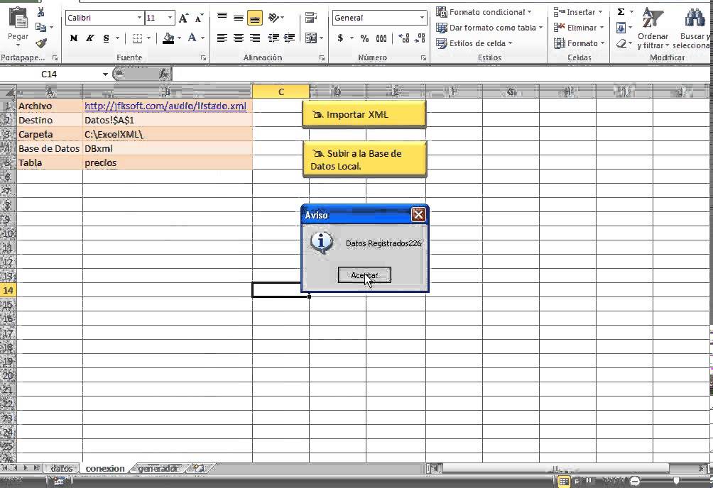 Base de datos excel